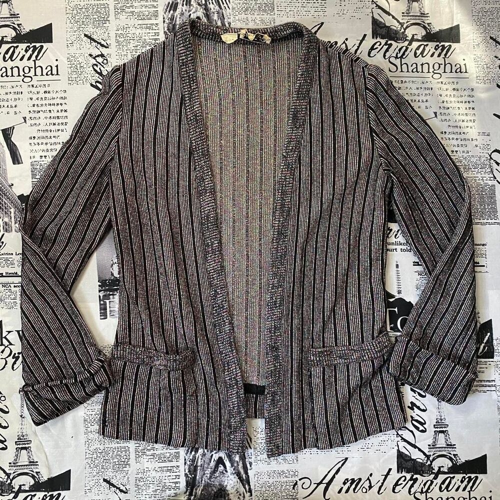 Jonathan Logan vintage 60s Women's grey sparkly glam rock Cardigan